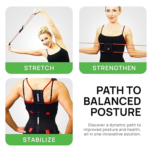 PRIMEKINETIX PostureMedic Dynamic Posture Brace for Neck,Upper and Lower Back Support -For Enhanced Shoulder Alignment &Posture Improvement-SML(Purple)