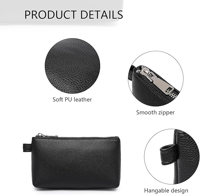 PU Leather Makeup Simple and Convenient Handbag Small Exquisite Storage Bag (Pu/Black)