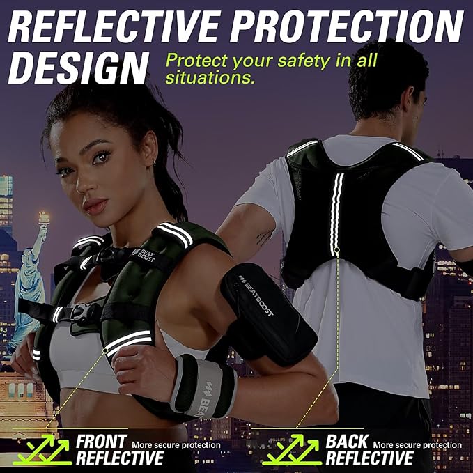 Weighted Vest for Women Men BeatBoost 5 10 15 20 25 30 lb Weight Vest with Ironsand for Walking Strength Training Running Workout