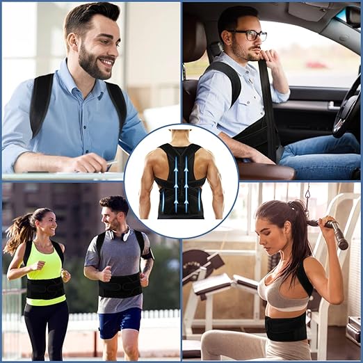 Back Brace Posture Corrector for Women and Men, Relief for Waist, Back and Shoulder Pain, Adjustable and Breathable, Improve Posture XXL(42"-48")