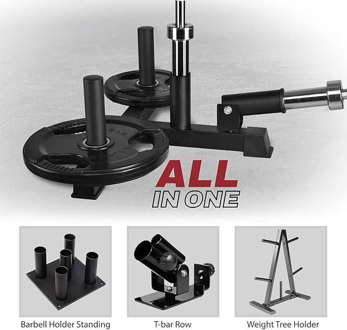 Yes4All Deluxe T-Bar Row Platform – Full 360° Swivel & Easy to Install – Fits 1” Standard and 2” Olympic Bars (8. Black - T-Bar Row Platform + Lock Jaw 1inch & 2inch)