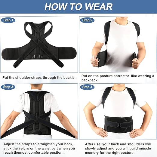 Back Brace Posture Corrector for Women and Men - Adjustable Posture Back Brace for Upper and Lower Back Pain Relief - Improve Back Posture and Lumbar Support, X-Large(Waist:37-42 Inches)