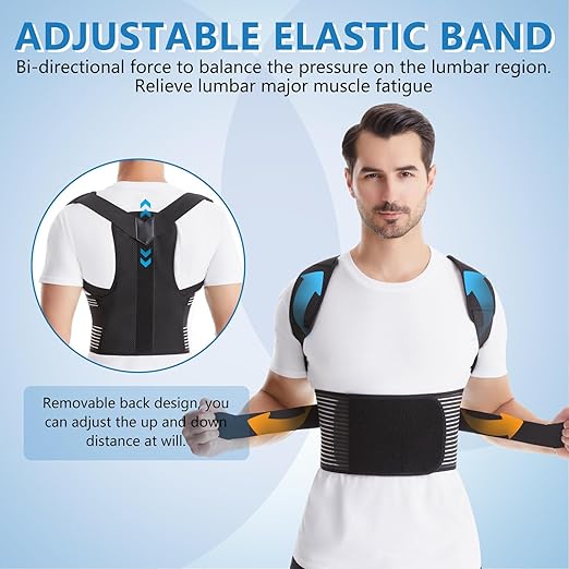Back Brace Posture Corrector for Women & Men, Shoulder Straightener, Improve Posture Lumbar, Adjustable Full Back Support, Hunchback Correction, Upper and Lower Back Pain Relief, Scoliosis, Spine Corrector (Large)