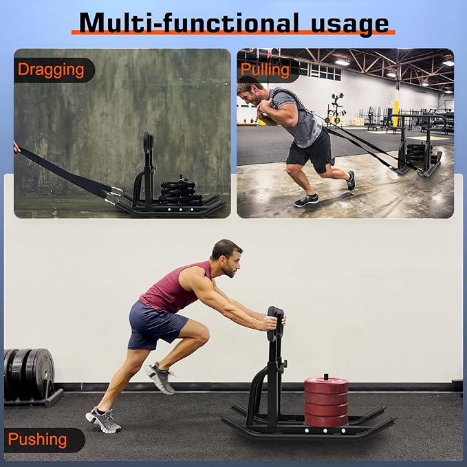 Weight Sled, Fitness Sled, Fitness Strength Training Sled,Adjustable 1" and 2" Weight