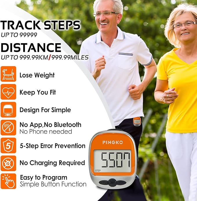 PINGKO Outdoor Multi-Function Portable Sport Pedometer Step/Distance/Calories/Counter