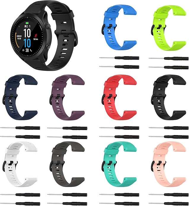 Band for Garmin Forerunner 945, Soft Silicone Replacement Watch Band Strap for Garmin Forerunner 935 Smart Watch (No Tracker)
