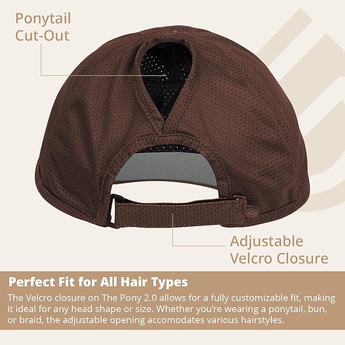 Pony 2.0 Sweat-Wicking Ponytail Hat for Women - Adjustable Baseball Cap for Running, Workouts, Tennis & Outdoors