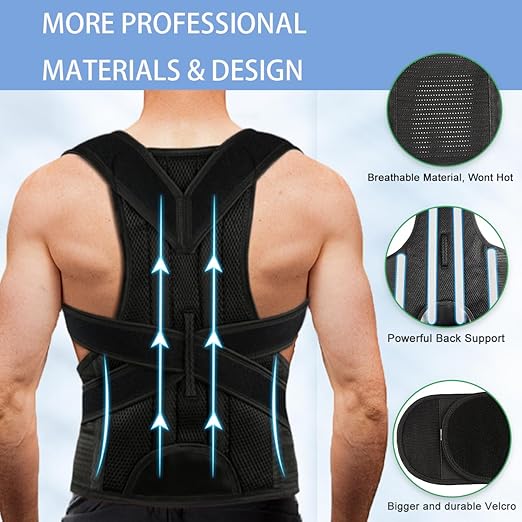 Back Brace Posture Corrector for Women Men -Adjustable and Breathable Support Scoliosis for Waist - Improve Back Posture for Body Correction and Lumbar Support M(29"-33")