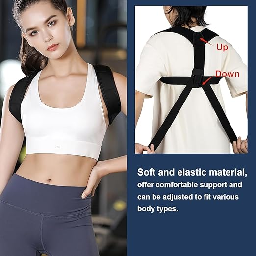 Posture Corrector for Women & Men, Adjustable & Breathable Upper Back Brace, Back Straightener Posture Corrector Support straightener, Providing Pain Relief from Lumbar