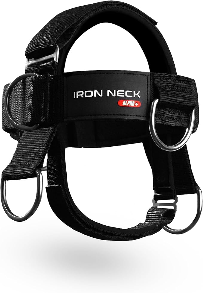 Iron Neck, Versatile Neck Exerciser, Strengthener and Trainer with Adjustable Head and Chin Strap, Portable Head Harness for Weight Lifting, Home and Gym Use