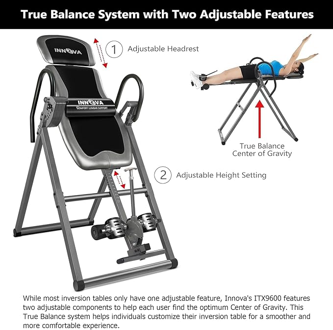 Innova Inversion Table with Adjustable Headrest 300 lb