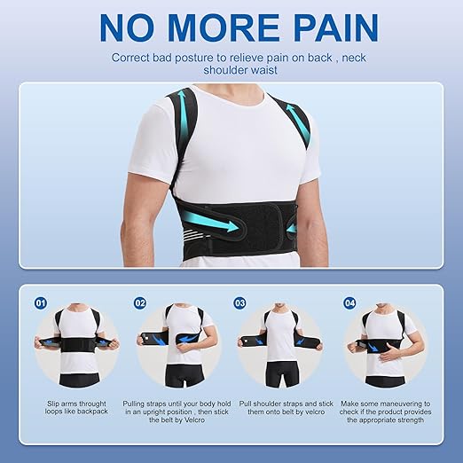 Back Brace Posture Corrector for Women and Men, Upgraded Full Back Brace Support, Adjustable Shoulder Back Support, Upper and Lower Back Pain Relief - Scoliosis, Hunchback, Hump, Thoracic, Spine Corrector (X-Large)