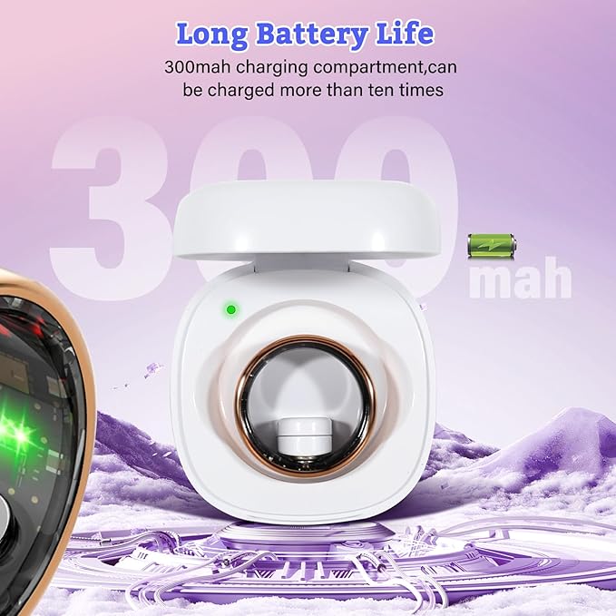 BANGALORE Smart Fitness Ring for Men & Women – Activity & Wellness Tracker with Heart Rate, Sleep, and Blood Oxygen Monitoring, Motion Tracking, Waterproof Build, and No Subscription Required (8#)