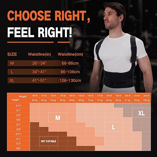 Back Brace Posture Corrector for Men and Women - Adjustable Full Back Brace Posture Corrector Straightener For Upper and Lower Back Pain Relief - Scoliosis, Hunchback, Spine Corrector - Medium