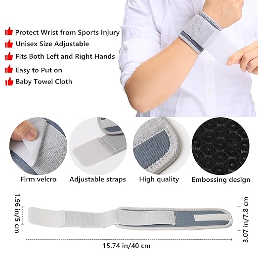 AMYONE Wrist Brace, 2 PACK Wrist Wraps for Carpal Tunnel for Men Women, Highly Elastic Wrist Compression Support for Gym/Fitness/Sports/Pain Relief/Weightlifting, Adjustable Wrist Sweatbands Deep Grey
