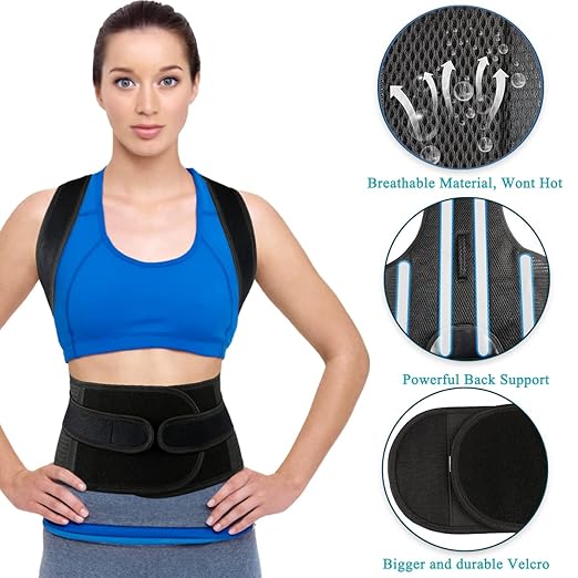 Back Brace Posture Corrector for Women and Men, Relief for Waist, Back and Shoulder Pain, Adjustable and Breathable, Improve Posture XL(37"-42")