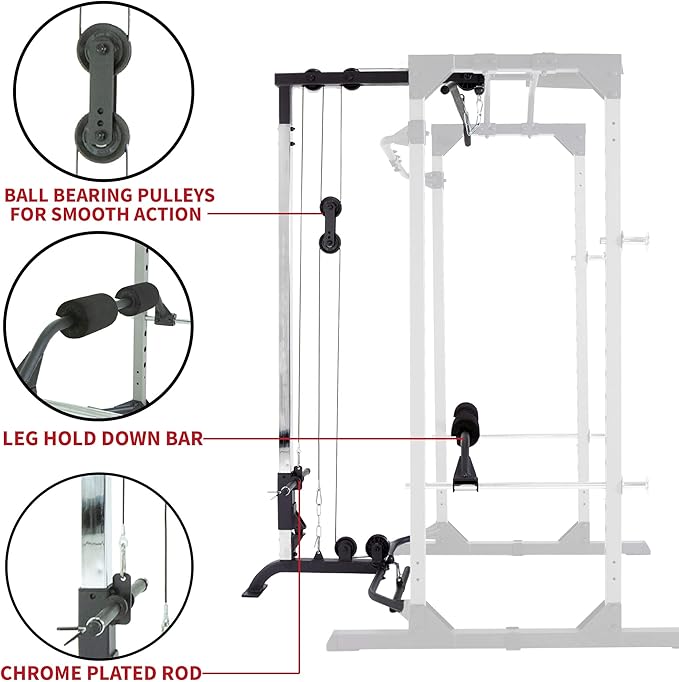 Fitness Reality Squat Rack Power Cage with Optional LAT Pulldown, Cable Crossover