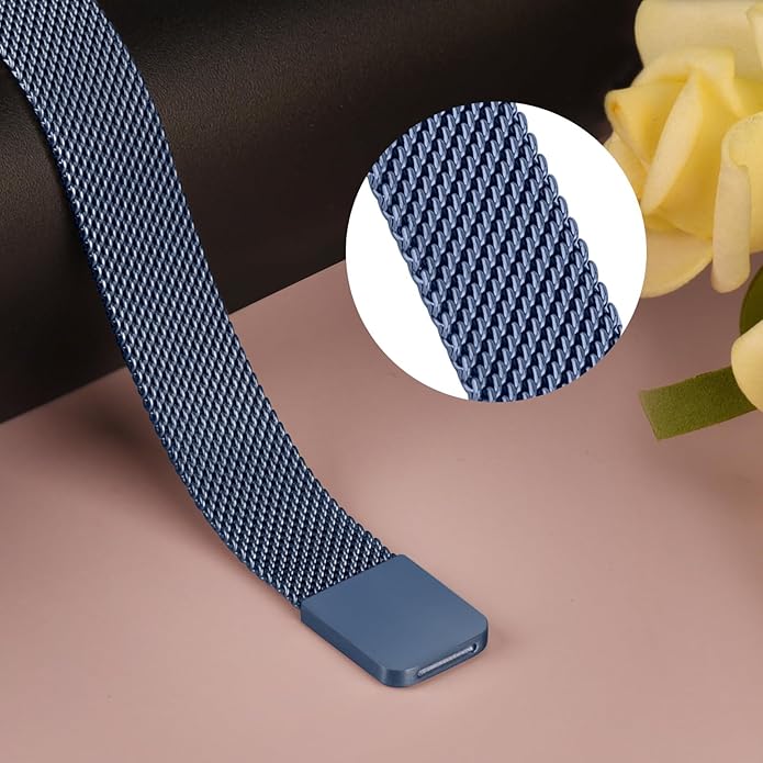 Amzpas band for Fitbit Inspire 3 Bands Women Men, Stainless Steel Mesh Loop Adjustable Magnetic Wristband Replacement Straps Compatible with Fitbit Inspire 3 Fitness Tracker