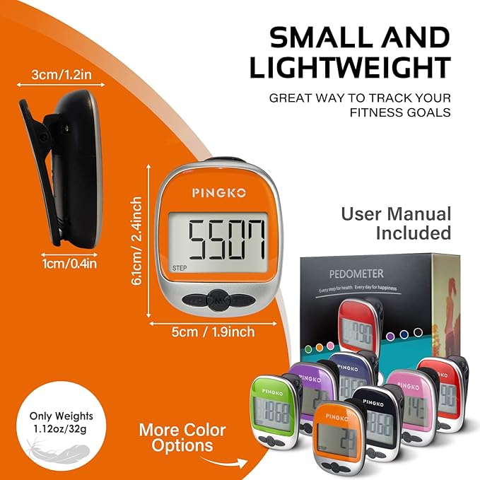 PINGKO Outdoor Multi-Function Portable Sport Pedometer Step/Distance/Calories/Counter