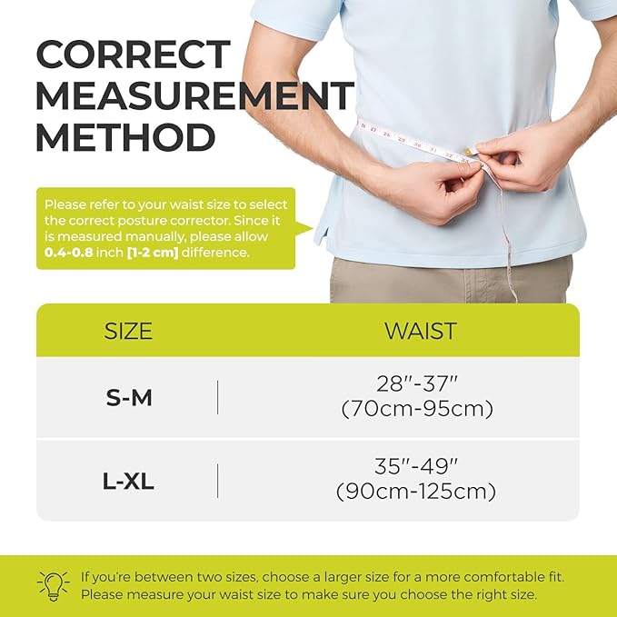 Posture Corrector for Back Support: Relief Shoulder Lumbar Upper Lower Pain for Hunchback Scoliosis - Adjustable Back Brace for Women & Men (Small/M)