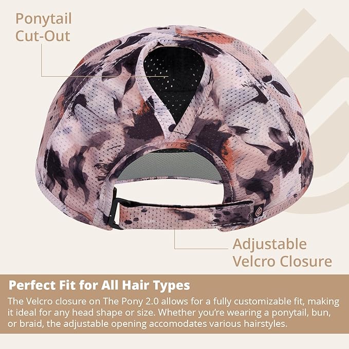 Pony 2.0 Sweat-Wicking Ponytail Hat for Women - Adjustable Baseball Cap for Running, Workouts, Tennis & Outdoors