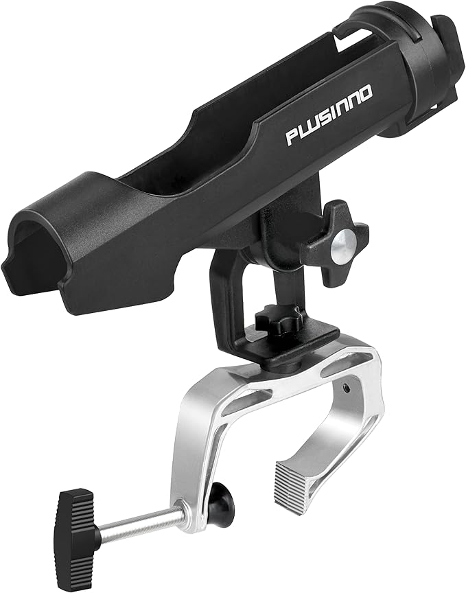 PLUSINNO Fishing Boat Rods Holder Large Clamp Opening 360 Degree Adjustable Fishing Rod Racks Folding Holder