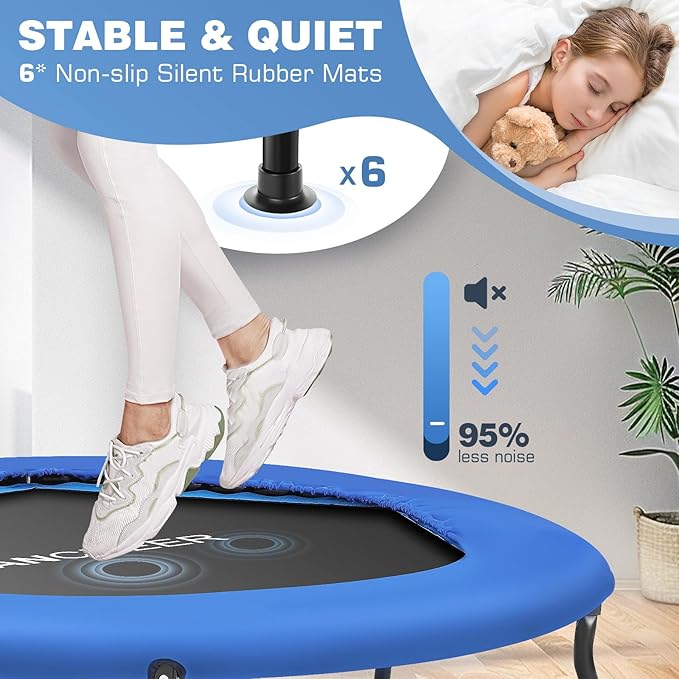 ANCHEER 50" Rebounder Trampoline for Adults- 2025 Foldable 450lbs/550lbs, for