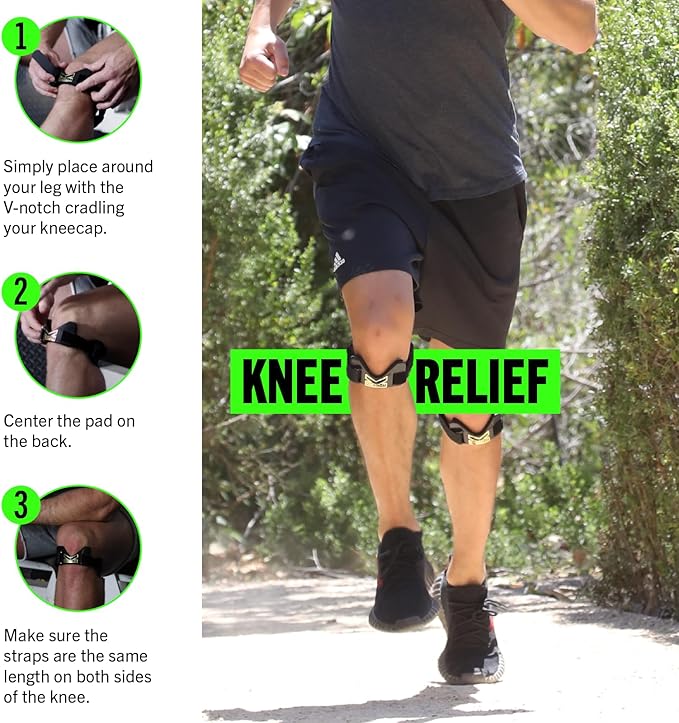 PROBAND - KneedIT - Compression Band for Knee Pain Relief - Helps Relieve Pain & Swelling - For Arthritis, Tendinitis, Osteoarthritis, Runner’s Knee, Jumper's Knee & More - Latex-Free