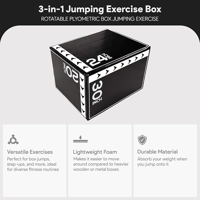 BalanceFrom Plyo Jumping Exercise Box, Home Gym Workout Trainer, Multiple Options