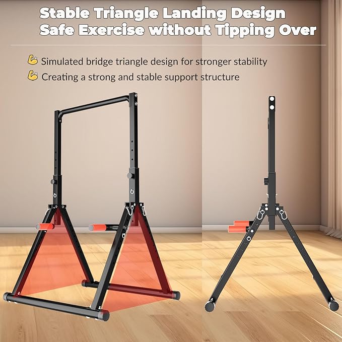 DOBESTS Foldable Power Tower Pull Up Bar Dip 700lbs