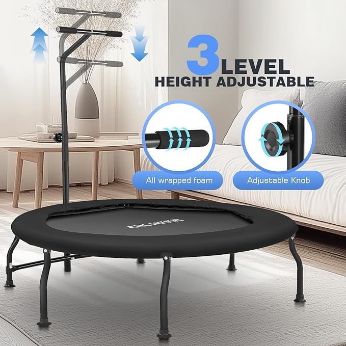 ANCHEER 50" Rebounder Trampoline for Adults- 2025 Foldable 450lbs/550lbs, for