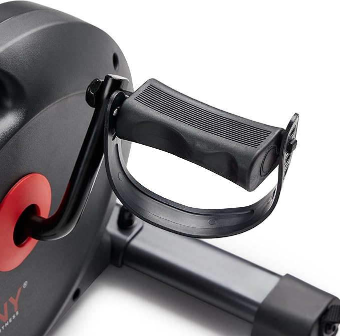 Sunny Health & Fitness Smart Mini Pedal Exerciser, Under Desk Bike/Elliptical for Home Workout & Cycle Cardio Training, Free SunnyFit App Link, Optional in Color, Mat/Workout Bands or Steel Stabilizer