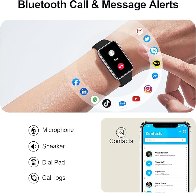 Amzhero Health Fitness Tracker 2024 with 24/7 Heart Rate, Blood Oxygen, Blood Pressure, Sleep Tracker, IP68 Waterproof Activity Trackers with Step Tracker, Pedometer (S & L Bands Included)
