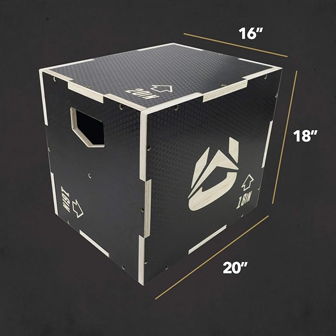 Plyo Box - Anti-Slip Wood 3-in-1 Plyometric Jump
