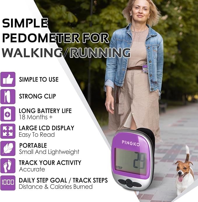 PINGKO Outdoor Multi-Function Portable Sport Pedometer Step/Distance/Calories/Counter