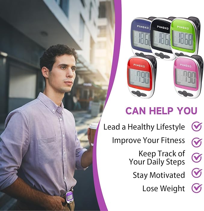 PINGKO Outdoor Multi-Function Portable Sport Pedometer Step/Distance/Calories/Counter