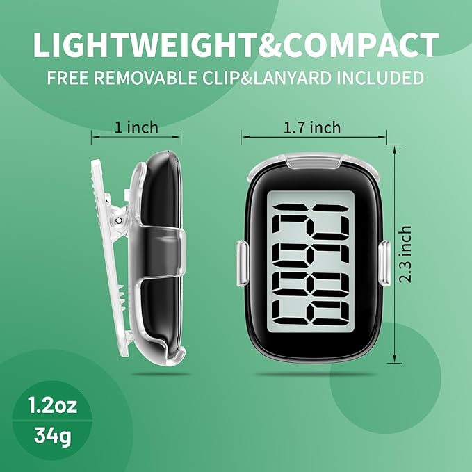 Pedometer Walking Simple 3D Step Counter with Clip and Lanyard, Activities Fitness Tracker Without Smartphone, Accurate Step Tracker for Women, Men, Seniors