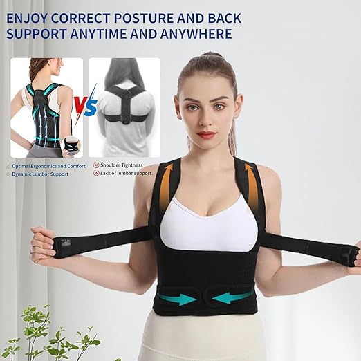 Posture Corrector for Women and Men - Adjustable Back Brace & Straightener: Ideal for Scoliosis, Hunchback Correction, Back Pain Relief, Spine Correction, Back Support, and Posture Training