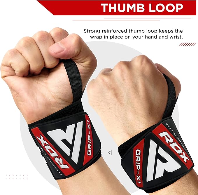 RDX Wrist Wraps for Weightlifting (Pair), IPL USPA Approved, Elasticated 18” Cotton Straps Support with Thumb Loop, Gym Wrap for Weight Lifting Powerlifting Competition Strength Training Bodybuilding