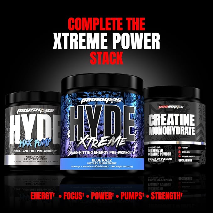 PROSUPPS Mr. Hyde Xtreme Pre Workout Powder with Creatine, Beta Alanine & Caffeine – Extreme Energy, Pumps, Focus & Performance - Fitness & Gym Supplements for Men & Women (Pixie Dust, 30 Servings)