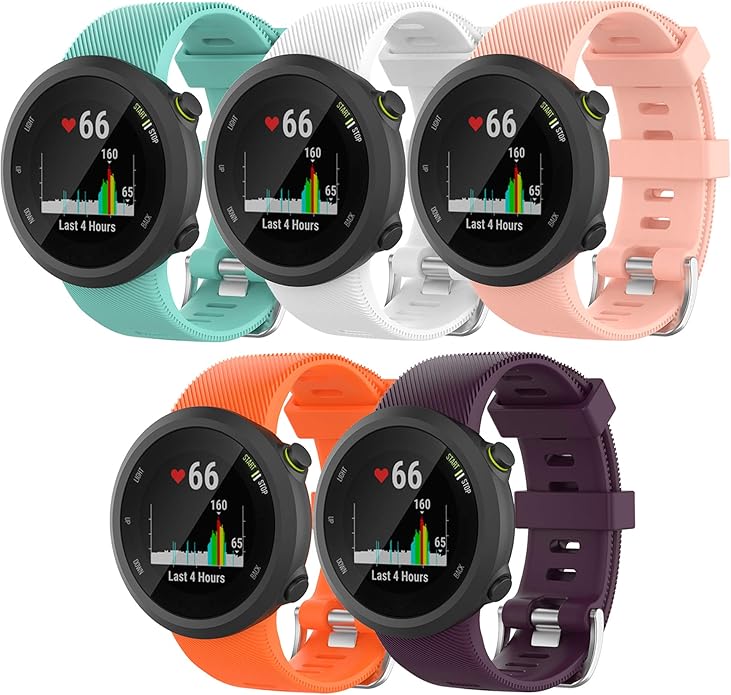 Band for Garmin Forerunner 45 (42mm), Soft Silicone Replacement Watch Band Strap for Garmin Forerunner 45S (39mm) / Swim 2 Smart Watch (No Tracker)