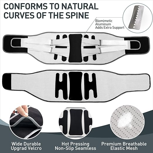 Back Braces for Lower Back Pain Relief with large support plate, Breathable Back Support Belt for Men/Women for work, for Herniated Disc, Sciatica