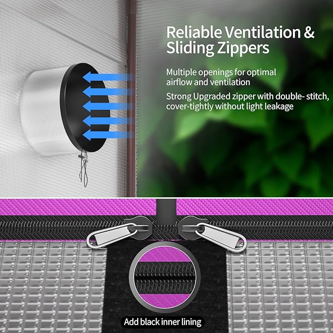 ATOUR 32"x32"x63" Grow Tent, 1680D High Reflective Mylar Hydroponic Grow Tents, Waterproof Grow Tent with Double Cleart Observation Door and Floor Tray, for Indoor Plant Growing