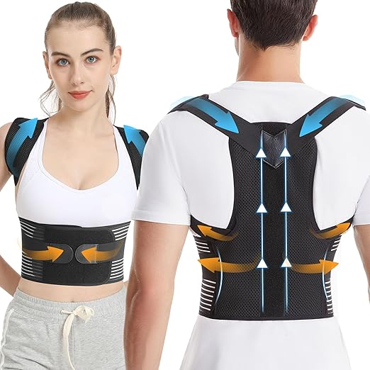 Back Brace Posture Corrector for Women & Men, Shoulder Straightener, Improve Posture Lumbar, Adjustable Full Back Support, Hunchback Correction, Upper and Lower Back Pain Relief, Scoliosis, Spine Corrector (Medium)