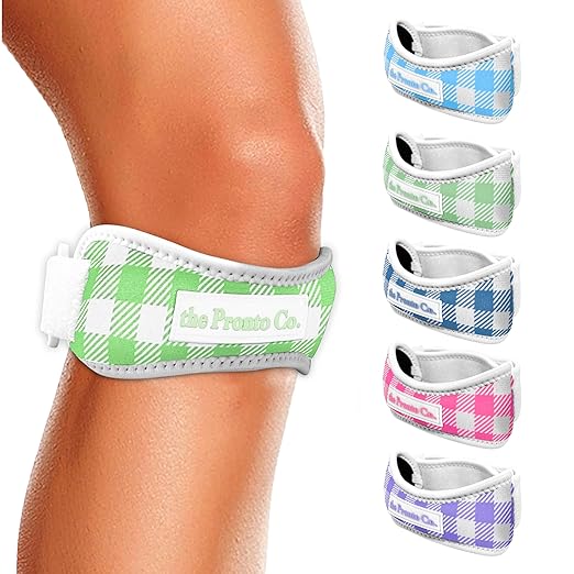 Patellar Tendon Knee Straps, Knee Pain Relief Support Braces, Pack of 2, Adjustable (Green)