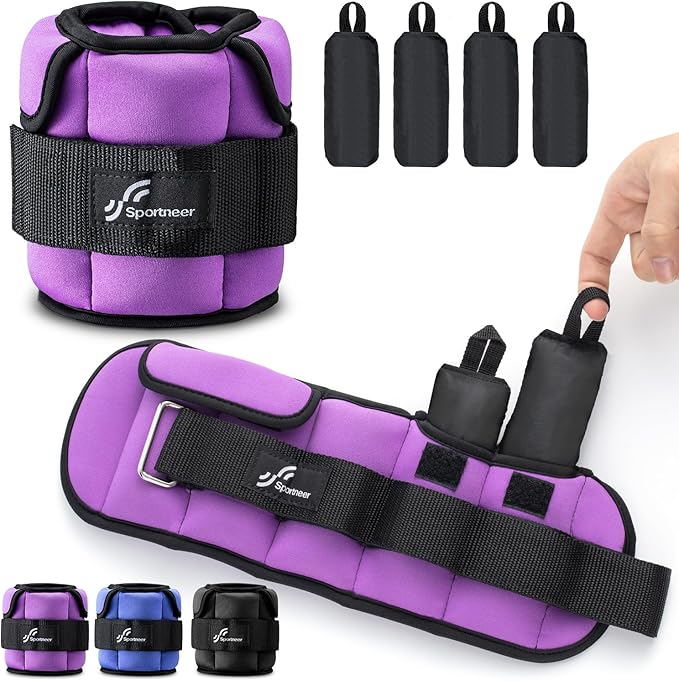 Sportneer Adjustable Ankle Weights for Women and Men:1 1 2 2 3 3 4 4 6 6 7 7 8 8 10 10 lbs