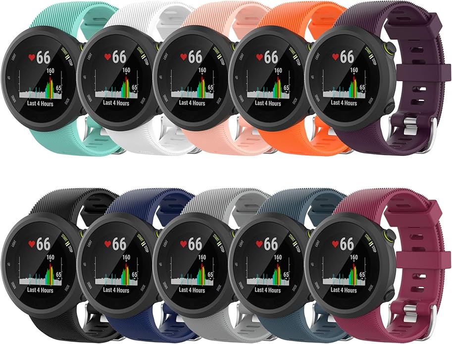 Band for Garmin Forerunner 45 (42mm), Soft Silicone Replacement Watch Band Strap for Garmin Forerunner 45S (39mm) / Swim 2 Smart Watch (No Tracker)