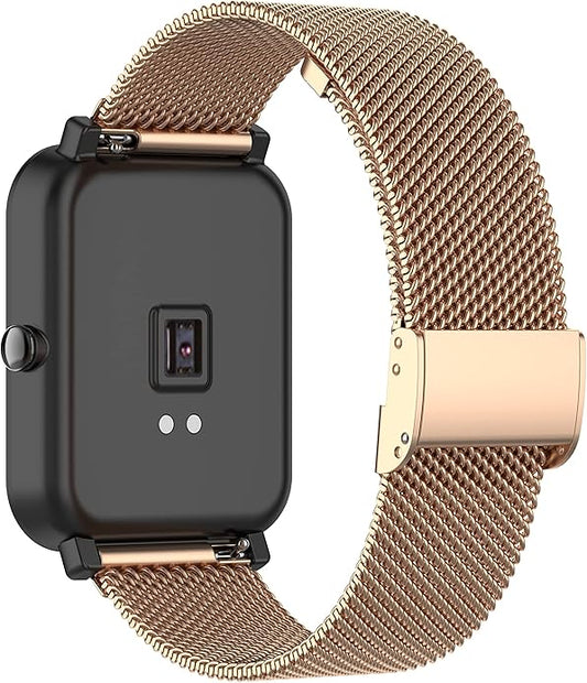 Bands Compatible with Mindrose Watch Band for Women&Men Metal Mesh Stainless Steel Wristbands Bracelet Loop Strap Replacement Bands for Mindrose Fitness Tracker (RoseGold)