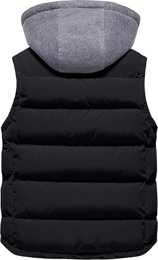 Pursky Girl's and Boy's Warm Puffer Vest Coat Water Resistant Sleeveless Jacket With Detachable Hood for 6-14Y