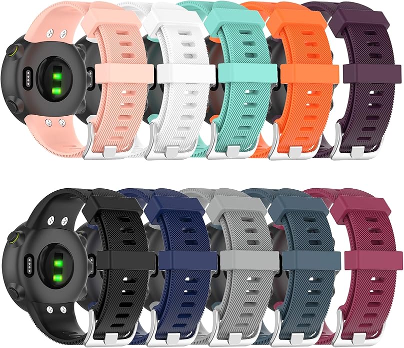 Band for Garmin Forerunner 45 (42mm), Soft Silicone Replacement Watch Band Strap for Garmin Forerunner 45S (39mm) / Swim 2 Smart Watch (No Tracker)
